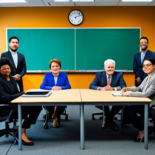 Data Science Training for Politicians**

"A diverse group of elected officials, fully clothed in professional business attire, participating in a data science workshop in a modern classroom, appropriate content, safe for work, perfect anatomy, correct proportions, professional training environment, realistic lighting, high resolution, modest clothing."

**