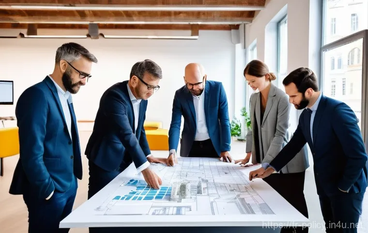 정책분석사와 팀 협력의 성과 사례 - **Prompt:** "A diverse team of French policy analysts, including individuals of various ages and bac...