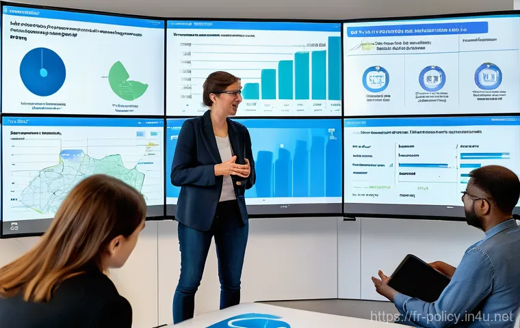 정책분석사와 데이터 분석 사례와 성공 요인 연구 - **Image Prompt 2: Core of France's Digital Public Services**
    "An intricate, high-tech server roo...