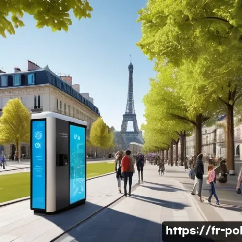 Home 27 정책분석사와 의사결정 지원 도구 - **Prompt 1: "Smart Governance in a French Metropolis"**
A vibrant, sunlit, high-angle view of a ...