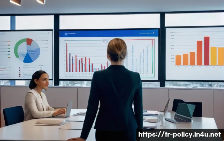 정책분석사 관련 직무 인터뷰 - A professional setting in a modern French government office with a diverse team of public policy ana...