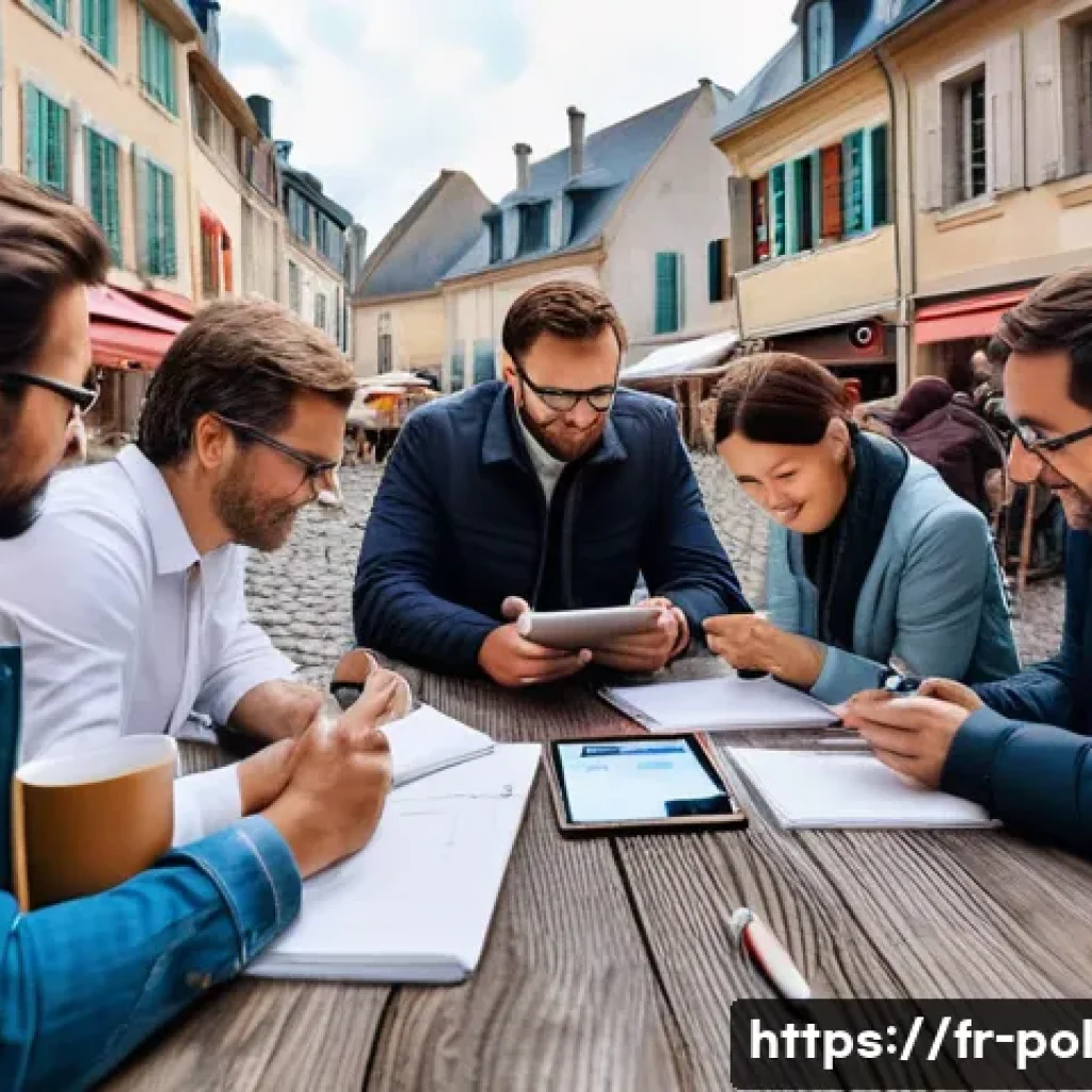 정책분석사가 말하는 중요한 실무 경험 - A detailed urban fieldwork scene in a small French town: a diverse group of researchers and local ac...